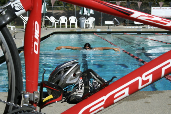 Training for Vineman Ironman Triathlon.  Copyright Ann Carranza, October 2009